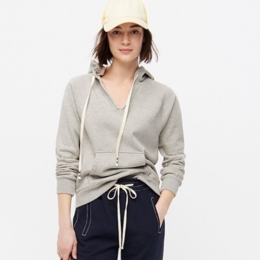 J.Crew Gray V-Neck Hoodie